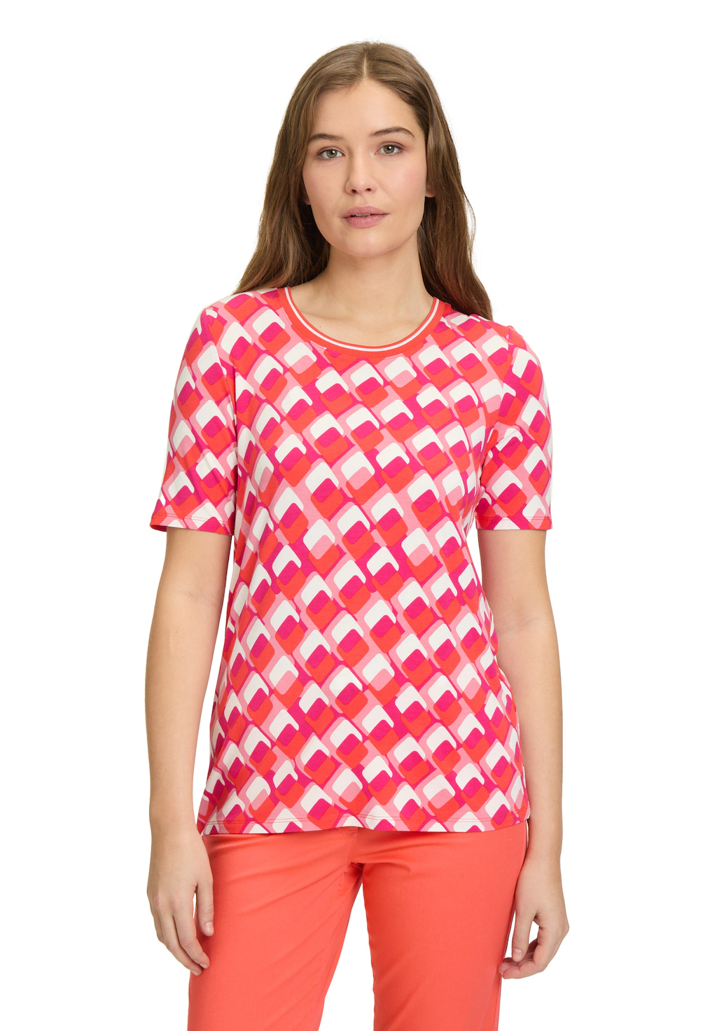 Betty Barclay Kurzarmshirt "Betty Barclay Basic Shirt mit Print", Rippbündc günstig online kaufen