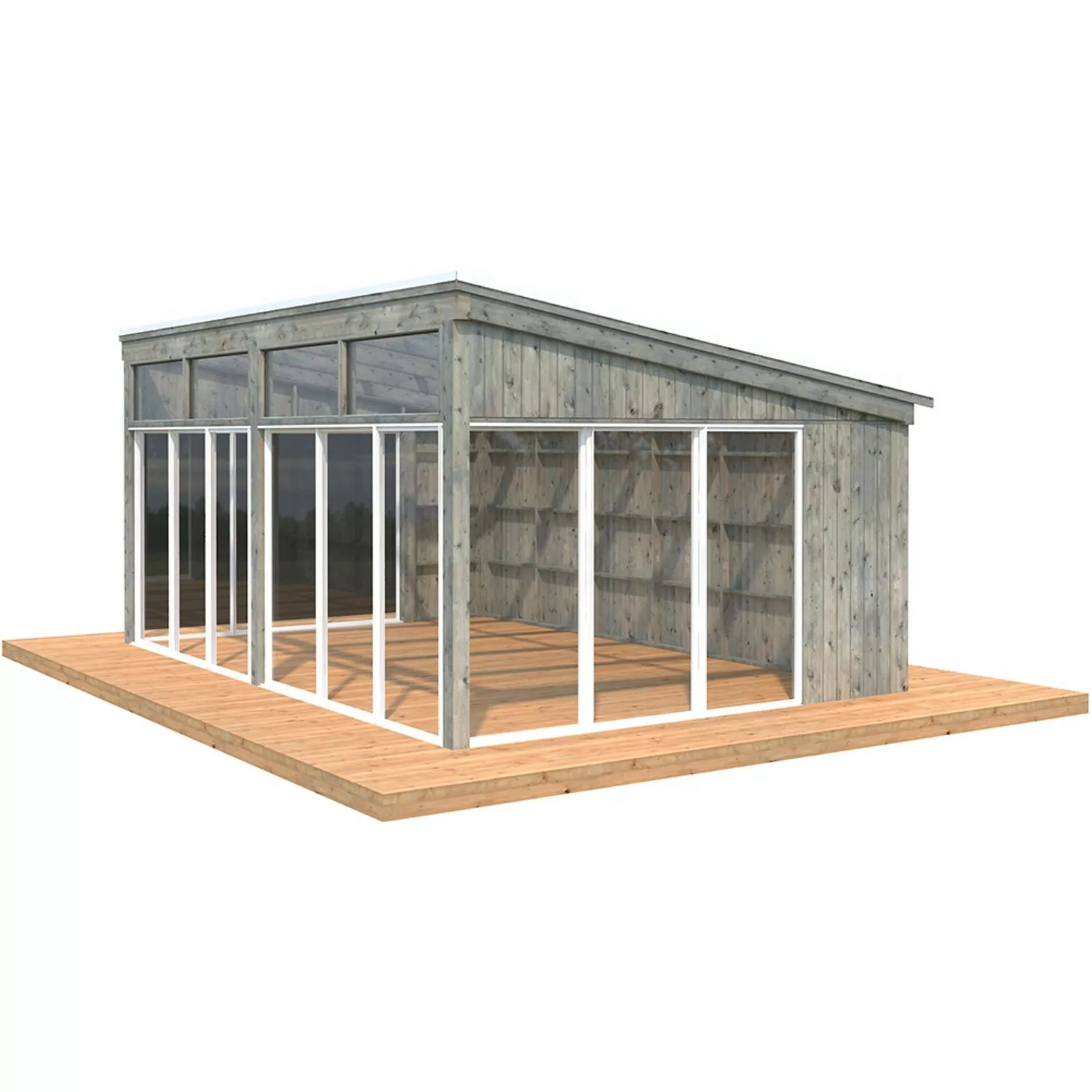 Palmako Pavillon Nova 21,5 m² Grau Tauchgrundiert 602 cm x 396 cm günstig online kaufen