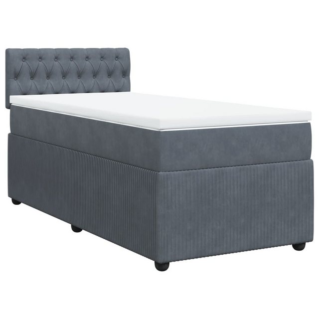 vidaXL Boxspringbett, Boxspringbett mit Matratze Dunkelgrau 90x190 cm Samt günstig online kaufen