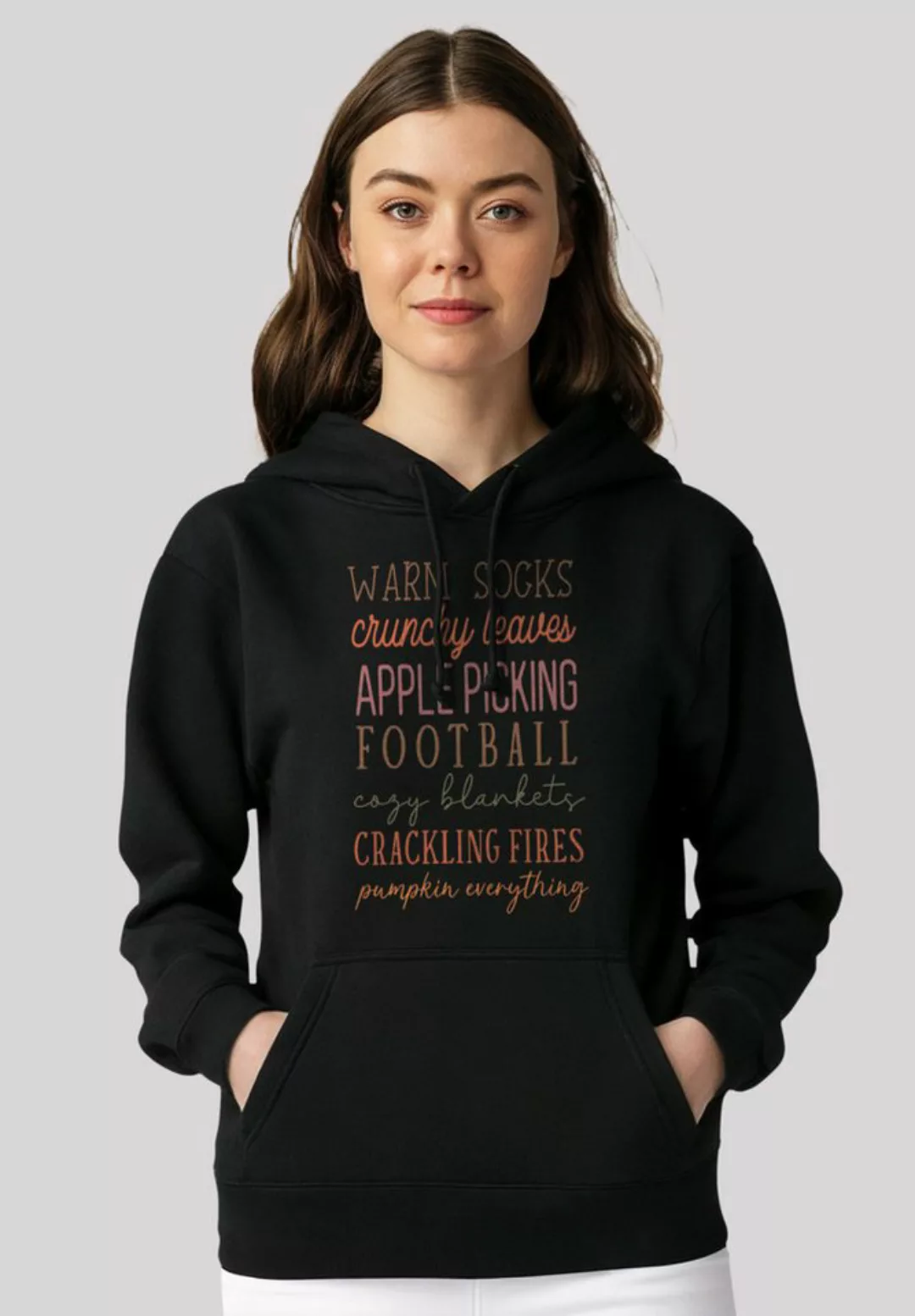 F4NT4STIC Kapuzenpullover Fall Writing Socks leaves football apples Premium günstig online kaufen