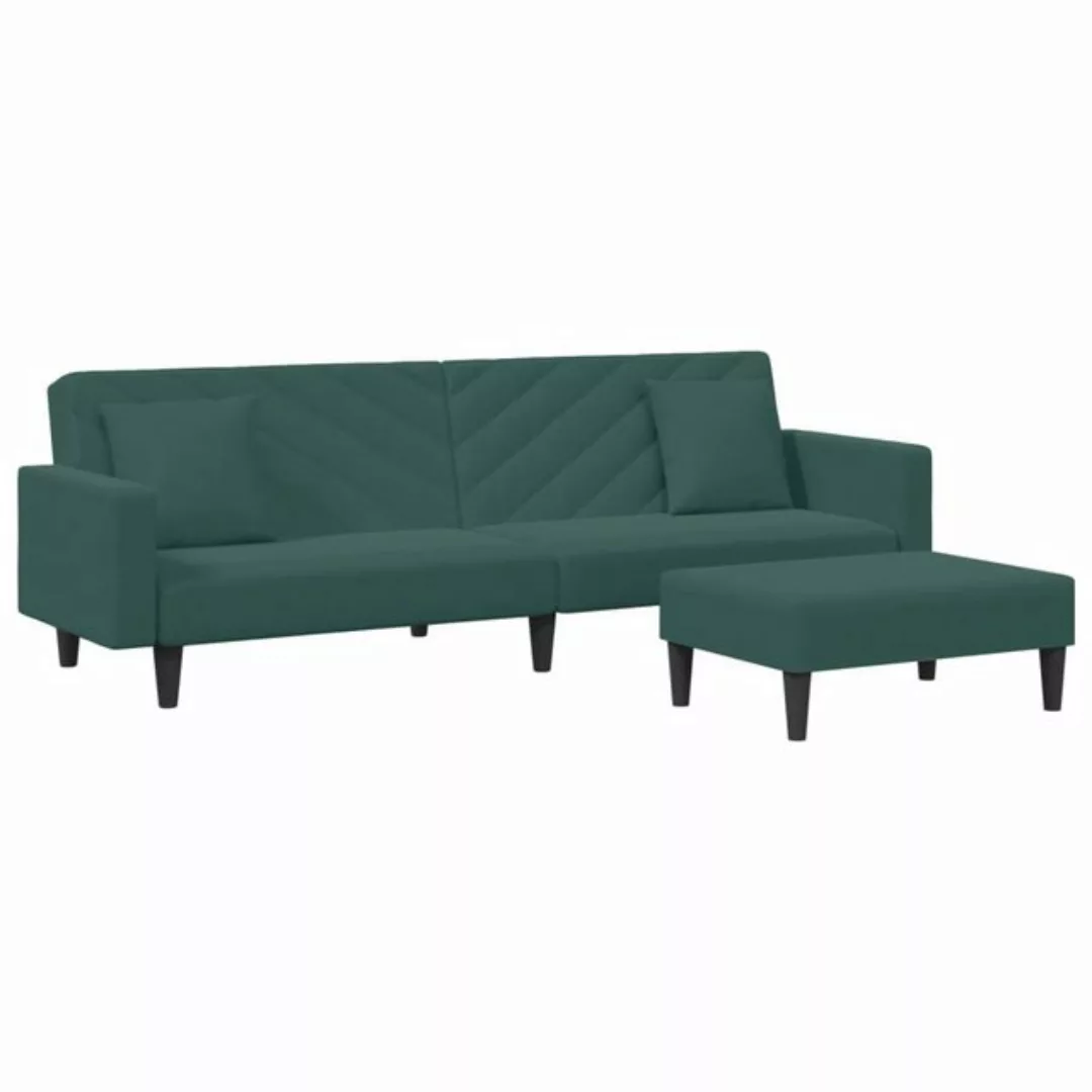 vidaXL Sofa, 2-tlg. Sofagarnitur mit Kissen Dunkelgrün Samt günstig online kaufen