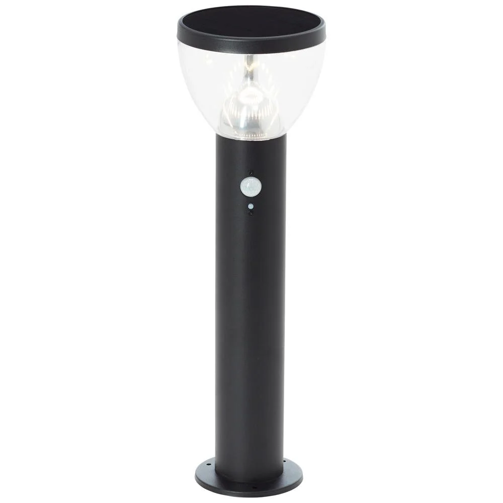 LED Solar Sockelleuchte Tulip in Schwarz 3W 430lm IP44 mit Bewegungsmelder günstig online kaufen