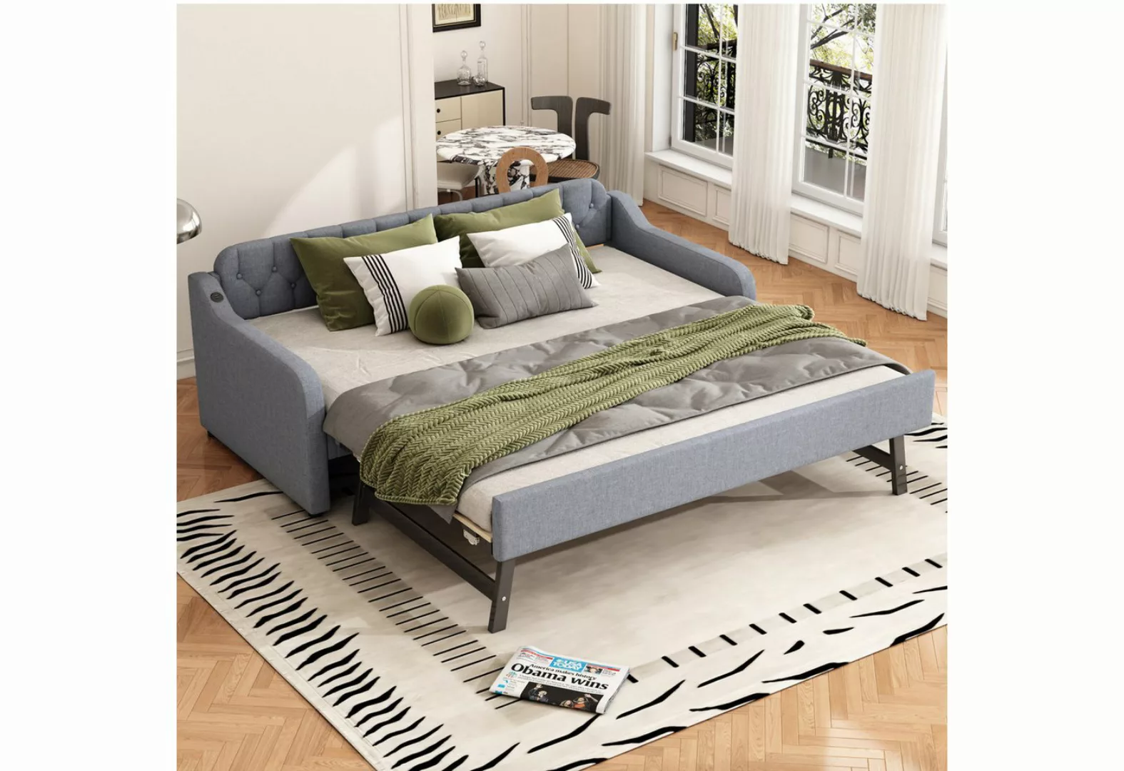 FUROKOY Schlafsofa Schlafsofa 90x200cm, Tagesbett, mit ausziehbares Rollbet günstig online kaufen