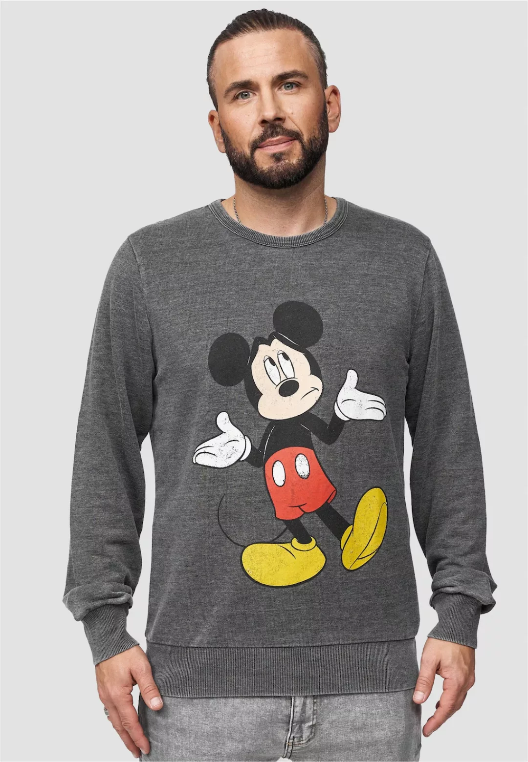 Recovered Sweatshirt "Disney Mickey", mit beliebtem Mickey Mouse-Print günstig online kaufen