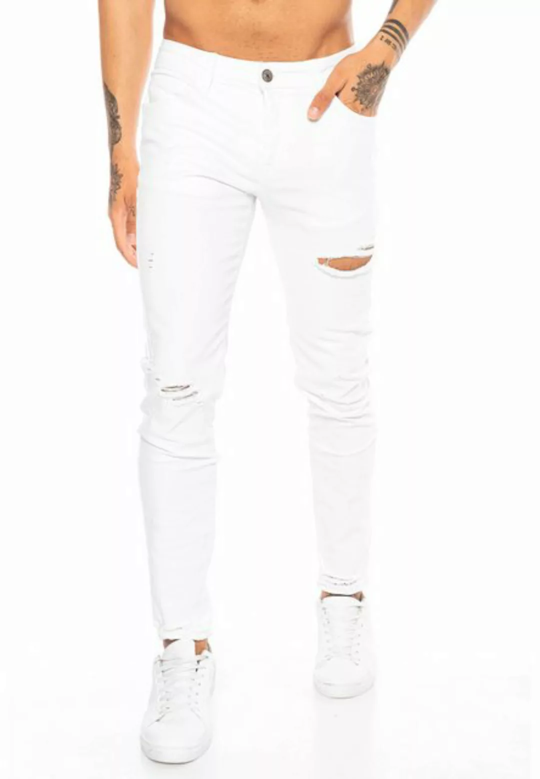 RedBridge Destroyed-Jeans in weiß mit trendigen Ripped-Details günstig online kaufen