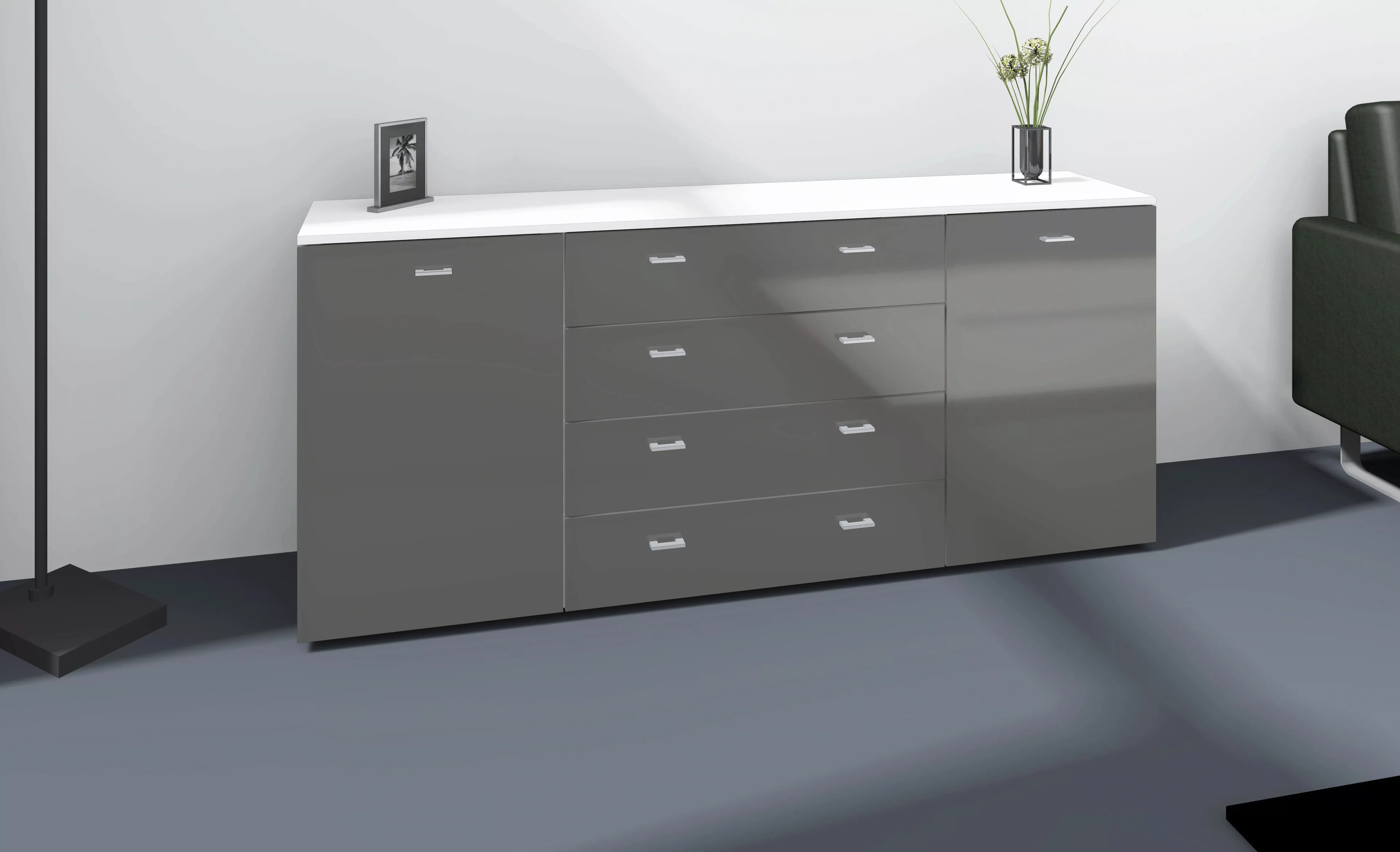 borchardt Möbel Sideboard "Scala, Breite 166 cm,", höhenverstellbare Einleg günstig online kaufen