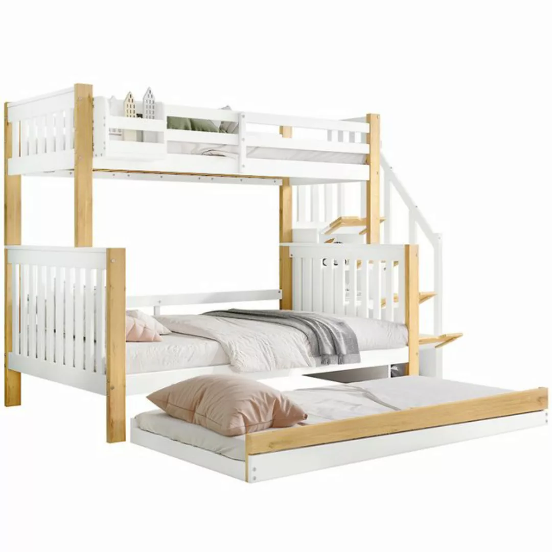 Merax Etagenbett 90x200cm/120x200cm mit Ausziehbett 90x190cm, Kinderbett mi günstig online kaufen