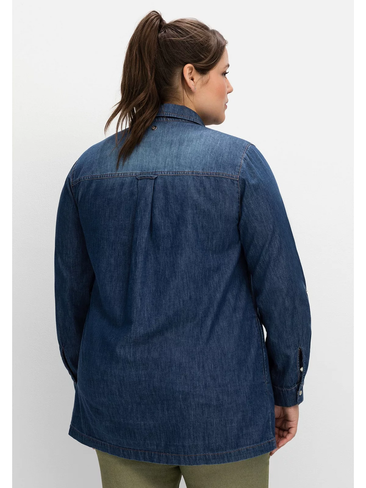 Sheego Jeansbluse "Große Größen", mit krempelbaren Ärmeln günstig online kaufen