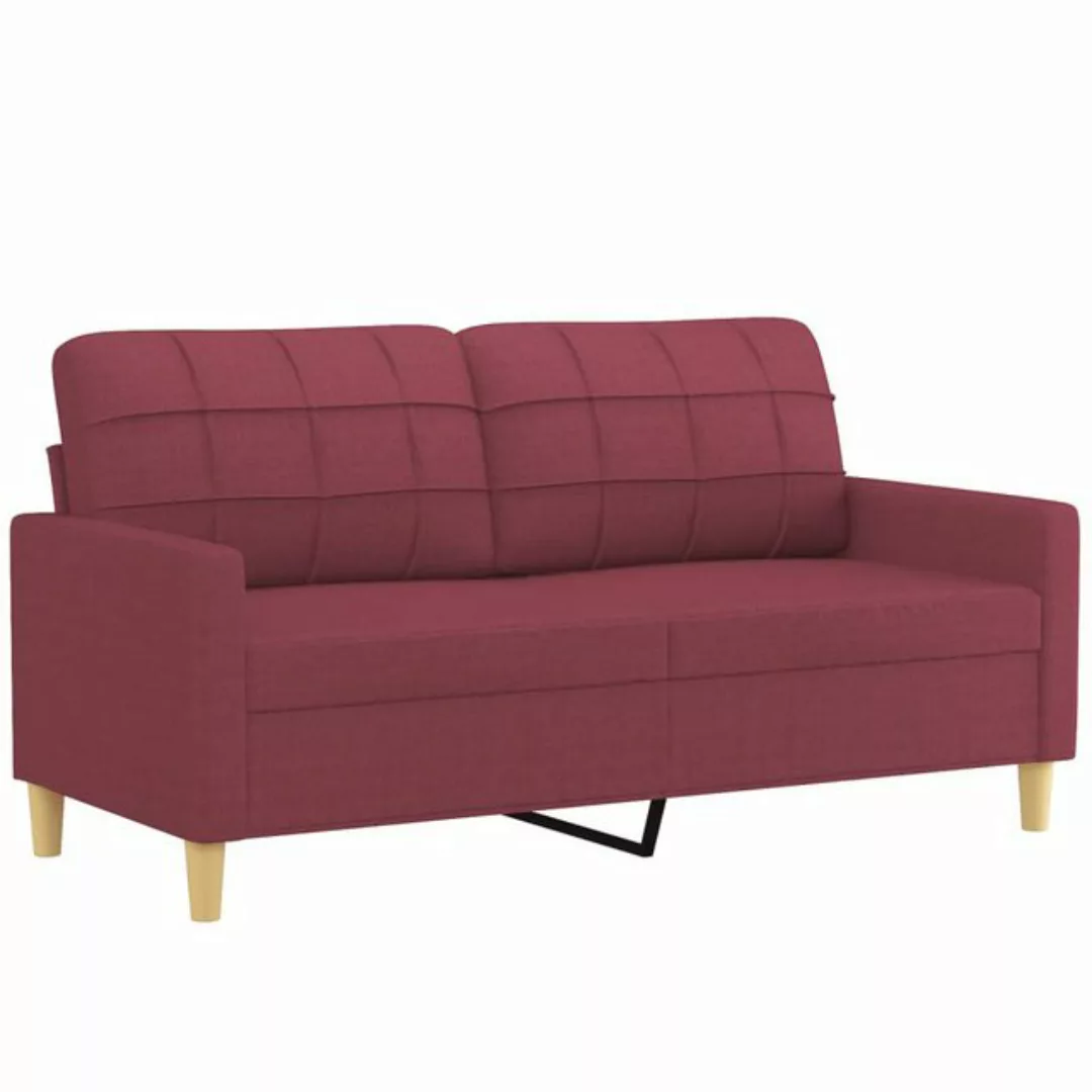 vidaXL Sofa 2-Sitzer-Sofa Weinrot 140 cm Stoff Couch günstig online kaufen