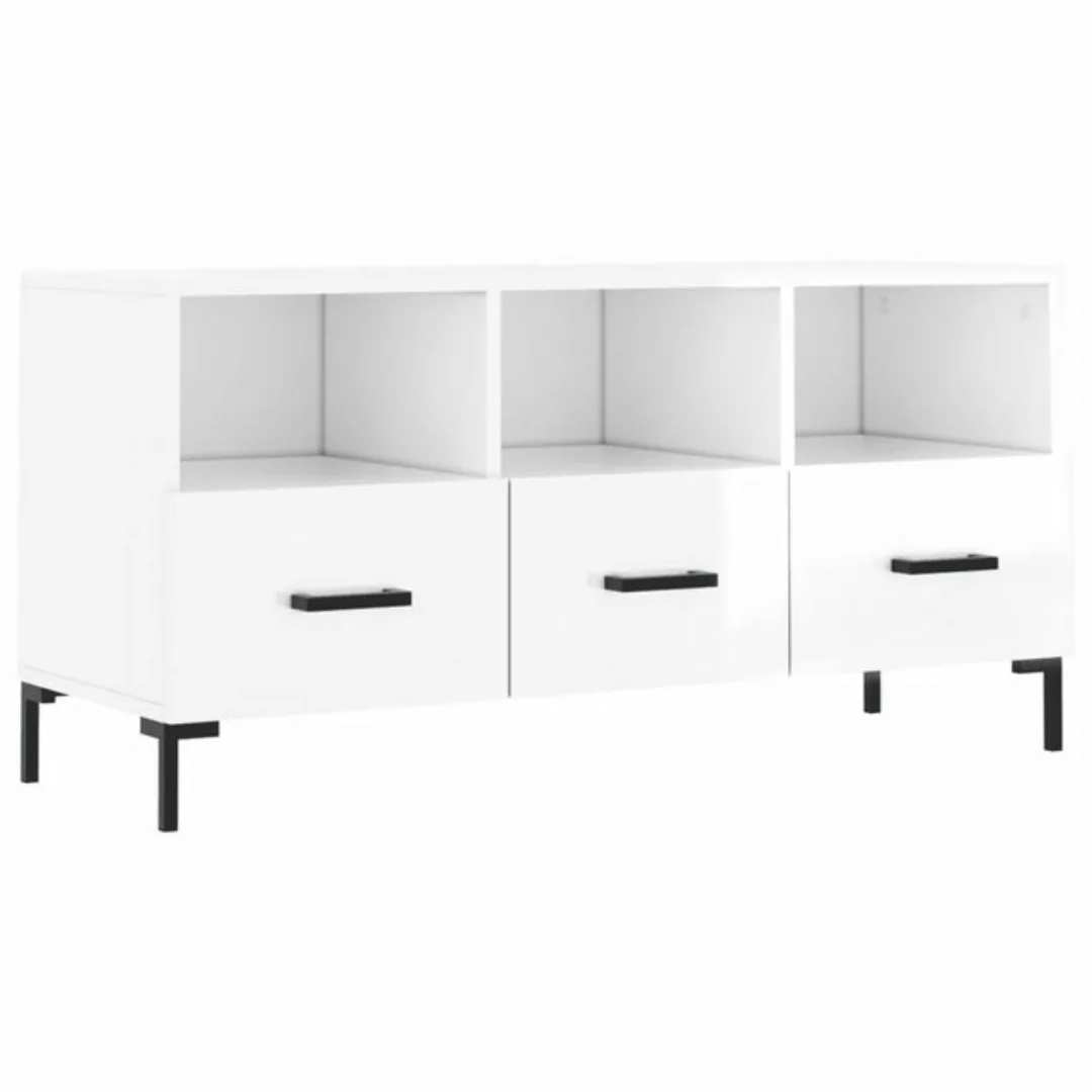 furnicato TV-Schrank Hochglanz-Weiß 102x36x50 cm Holzwerkstoff (1-St) günstig online kaufen