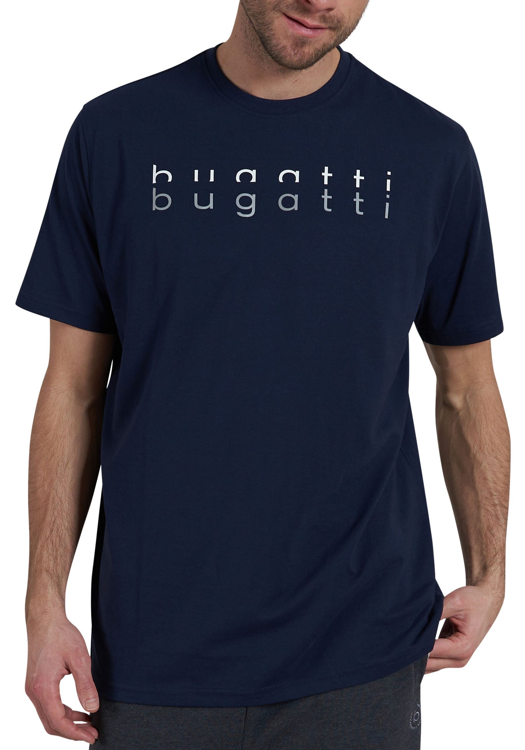 bugatti T-Shirt "Palermo", Kurzarm, Rundhalsausschnitt, mit Logo, bequem, l günstig online kaufen