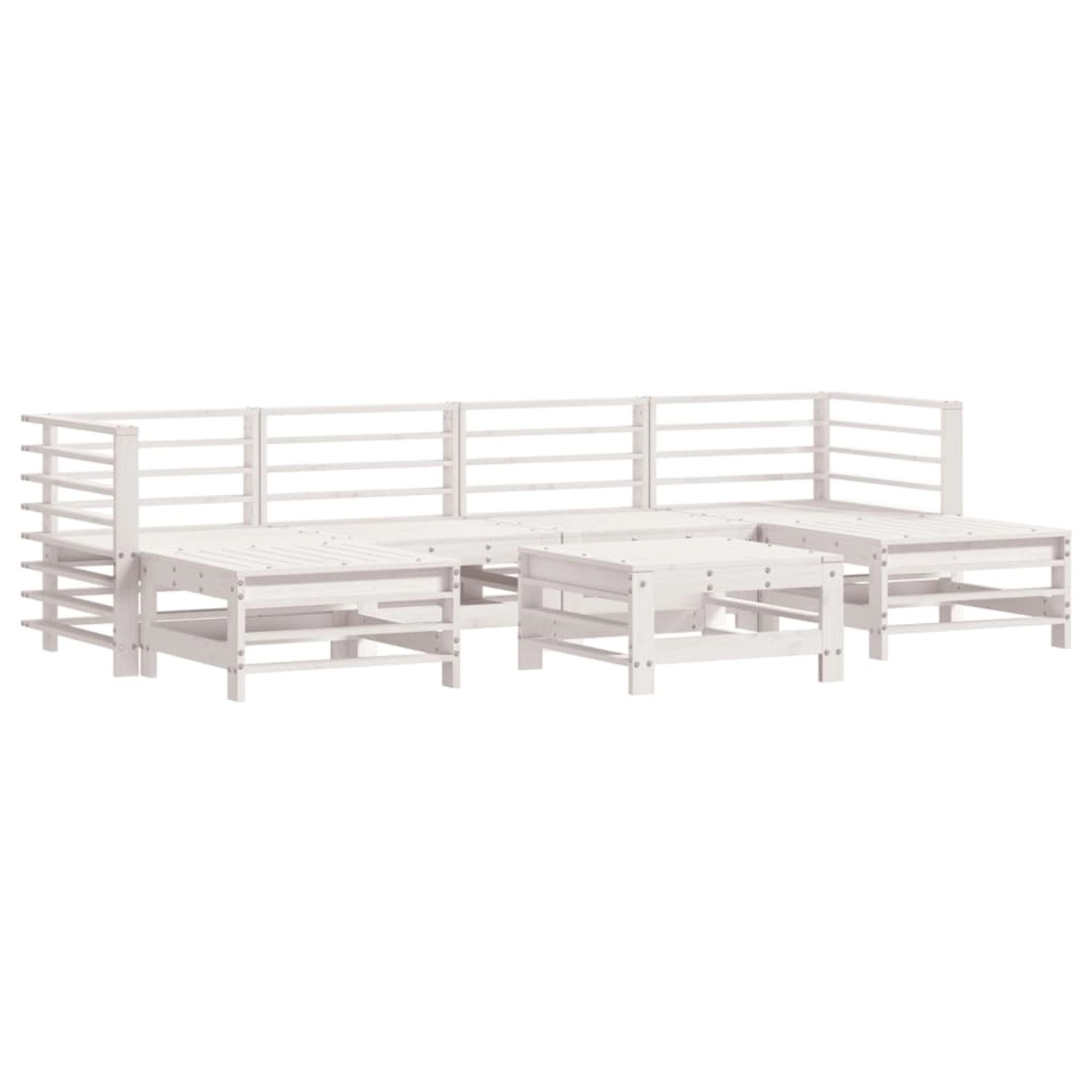vidaXL 7-Tlg Garten-Lounge-Set Weiß Massivholz Kiefer 3186397 günstig online kaufen