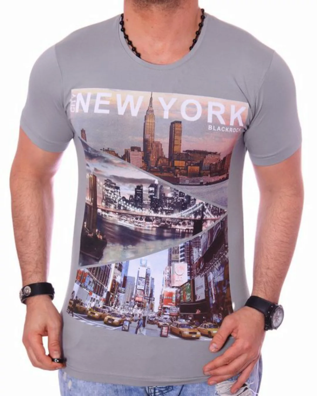 BLACKROCK T-Shirt Herren Shirt T-Shirt Urlaub USA Amerika New York kurzarm günstig online kaufen