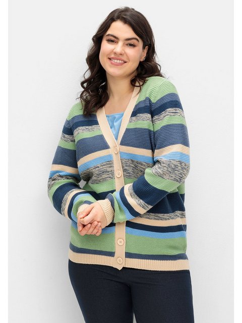 Sheego Strickjacke Große Größen mit V-Ausschnitt günstig online kaufen