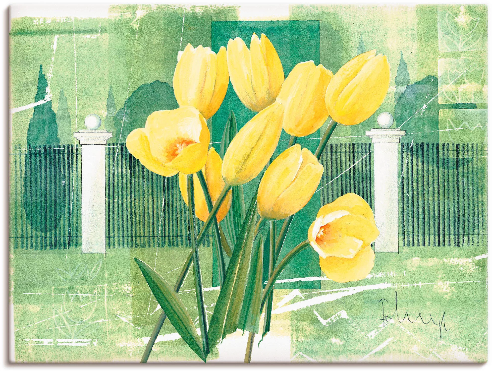 Artland Leinwandbild "Tulpen im Schlosspark", Blumen, (1 St.), auf Keilrahm günstig online kaufen