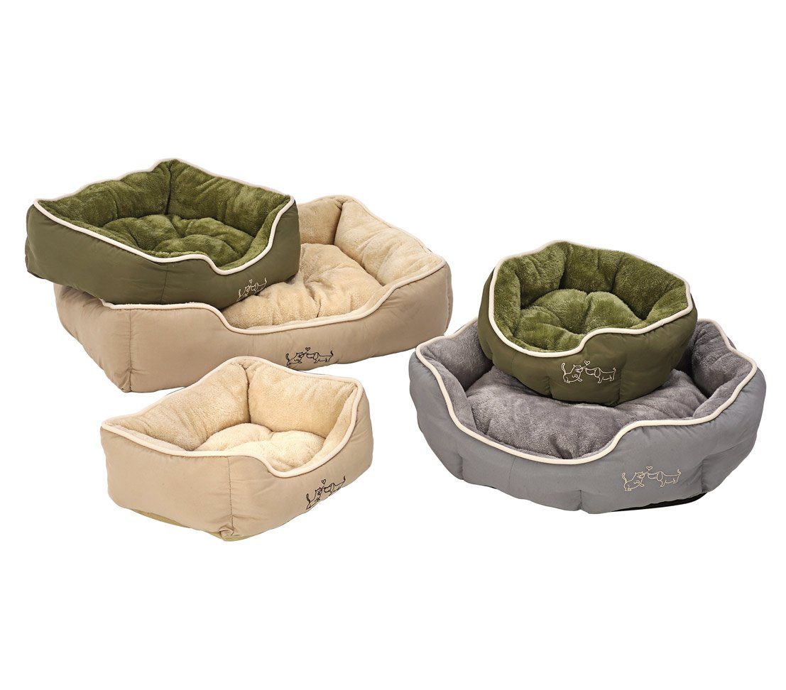 Tierbett Hunde-/Katzenbett Sammy, oval, Polyester, beige günstig online kaufen