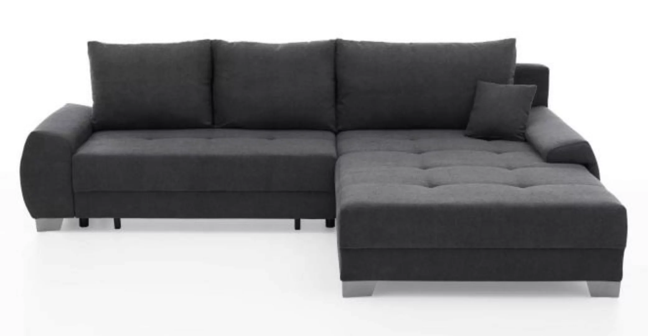 Ecksofa re./li. montierbar inkl. Gästebett + Bettkasten INDIGO  Camaro grau günstig online kaufen