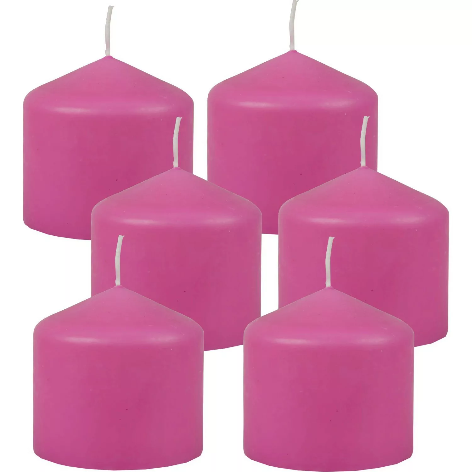 HS Candle Stumpenkerzen Ø8cm 6er Pack Rose Rot günstig online kaufen