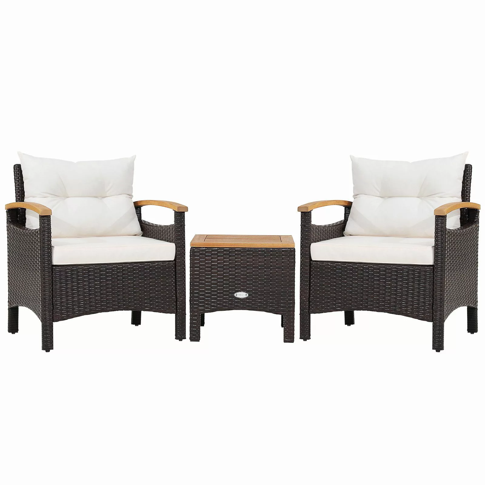 COSTWAY Balkonset, Rattan, 3tlg. 2 Sessel günstig online kaufen