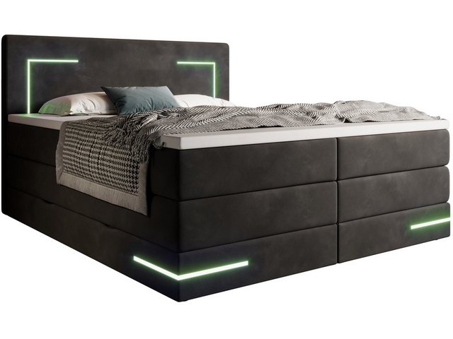 wonello Boxspringbett Estero, mit LED Beleuchtung (RGB), Bettkasten, Matrat günstig online kaufen