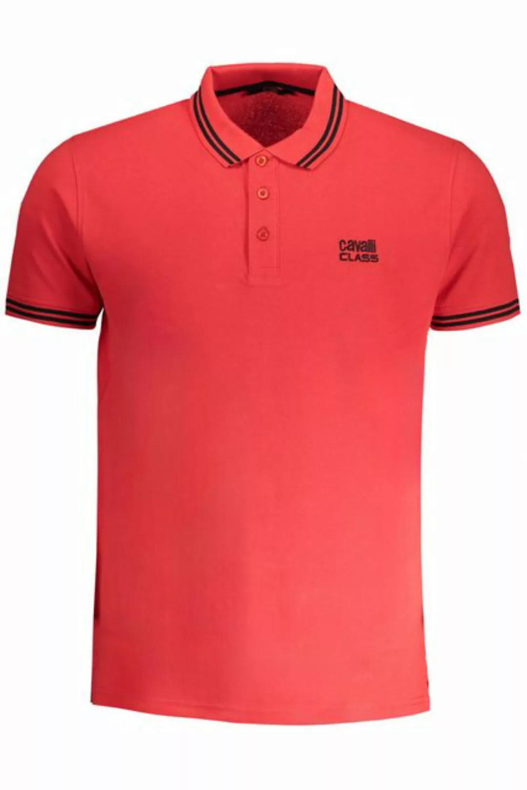 Cavalli Class Poloshirt Elegantes Herren-Poloshirt Rot mit Kontrastdetails günstig online kaufen