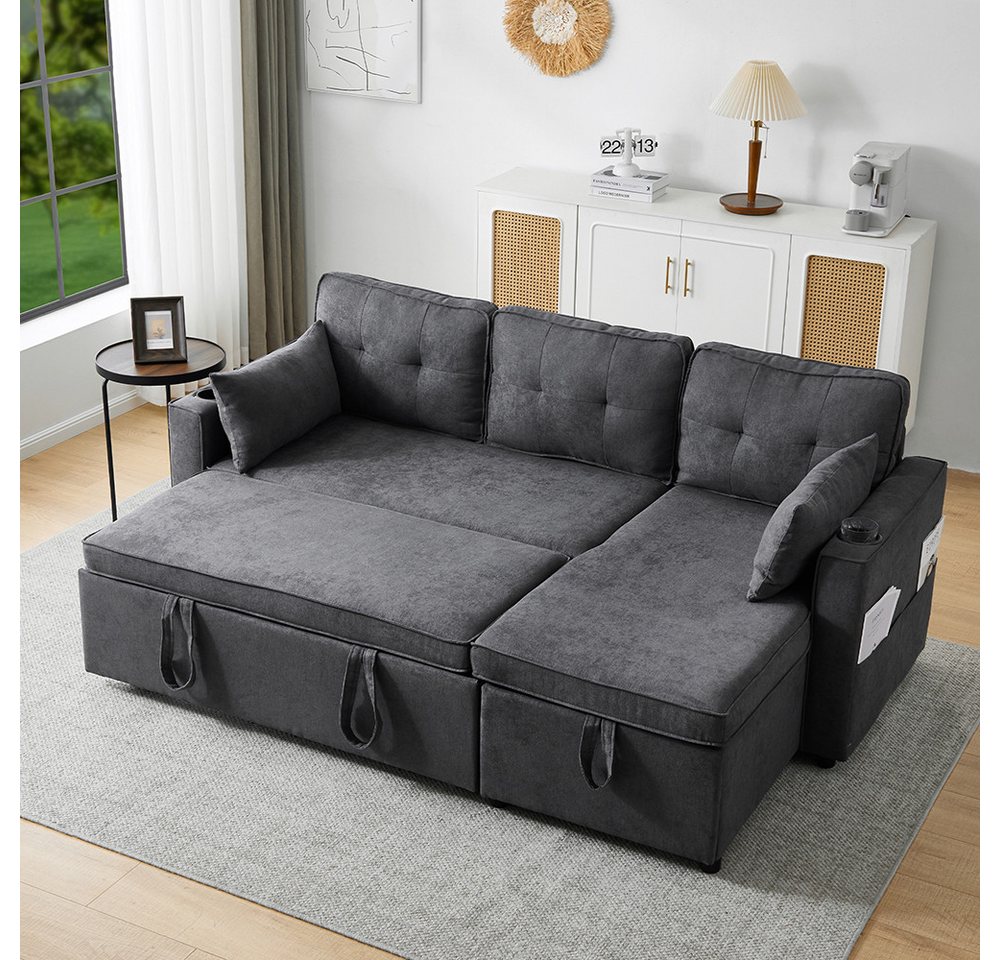 Sweiko Sofa Schlafsofa Loungesessel L-förmiges Sofa, mit Schlaffunktion,Lou günstig online kaufen