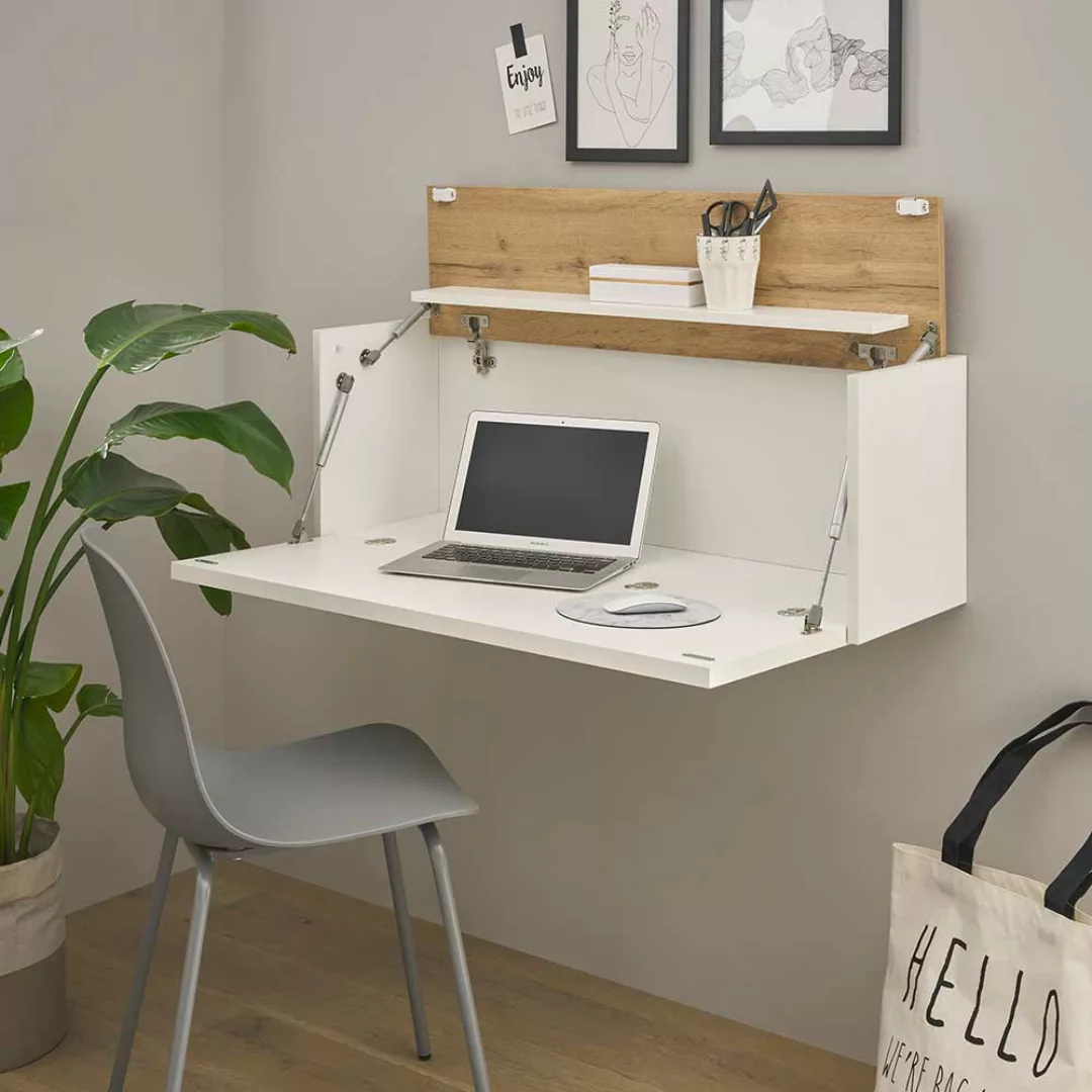 Hängesekretär mit klappbarer Tischplatte 100 cm breit günstig online kaufen