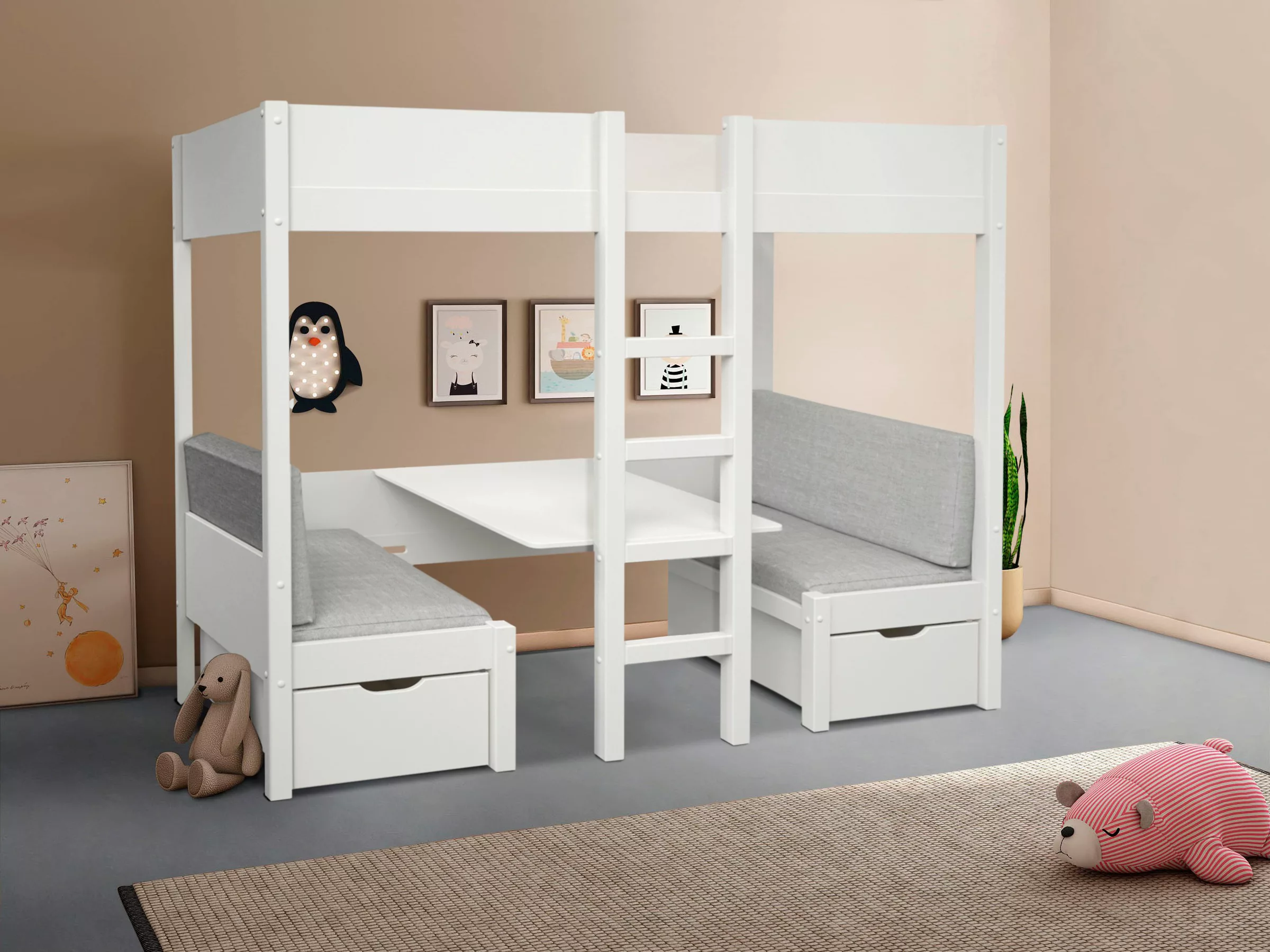 Lüttenhütt Etagenbett "Stockbett "TIPO", Topseller Inklusive unterer Auflag günstig online kaufen