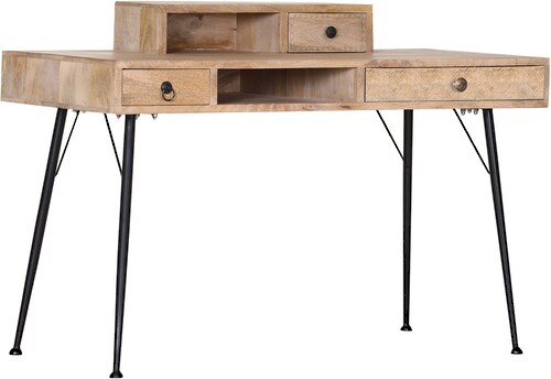 Gutmann Factory Schreibtisch "Joyce", mit Massivholzplatte Mango günstig online kaufen