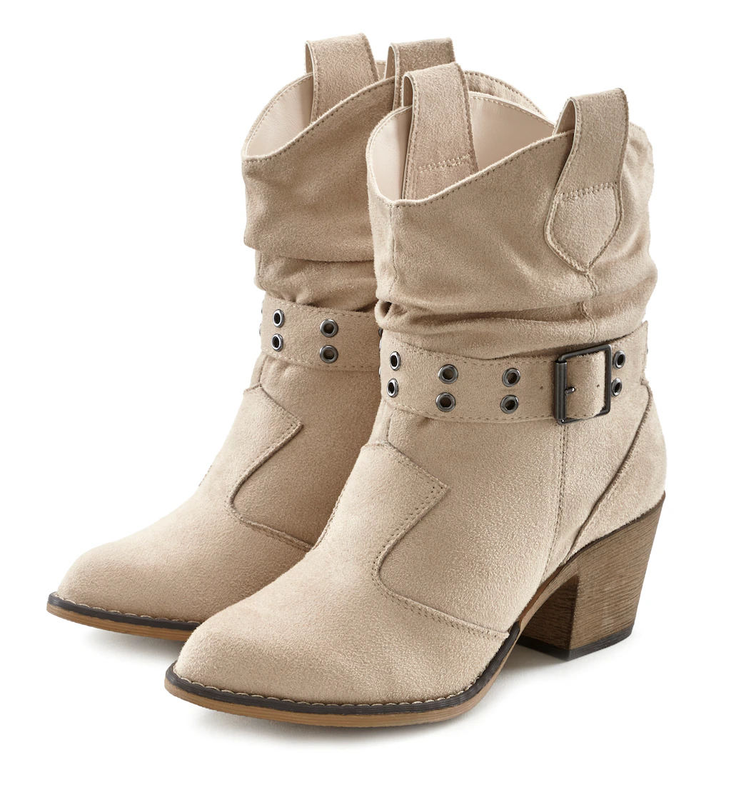 LASCANA Cowboy Stiefelette, Cowboy Boots, Western Stiefelette, Ankleboots V günstig online kaufen