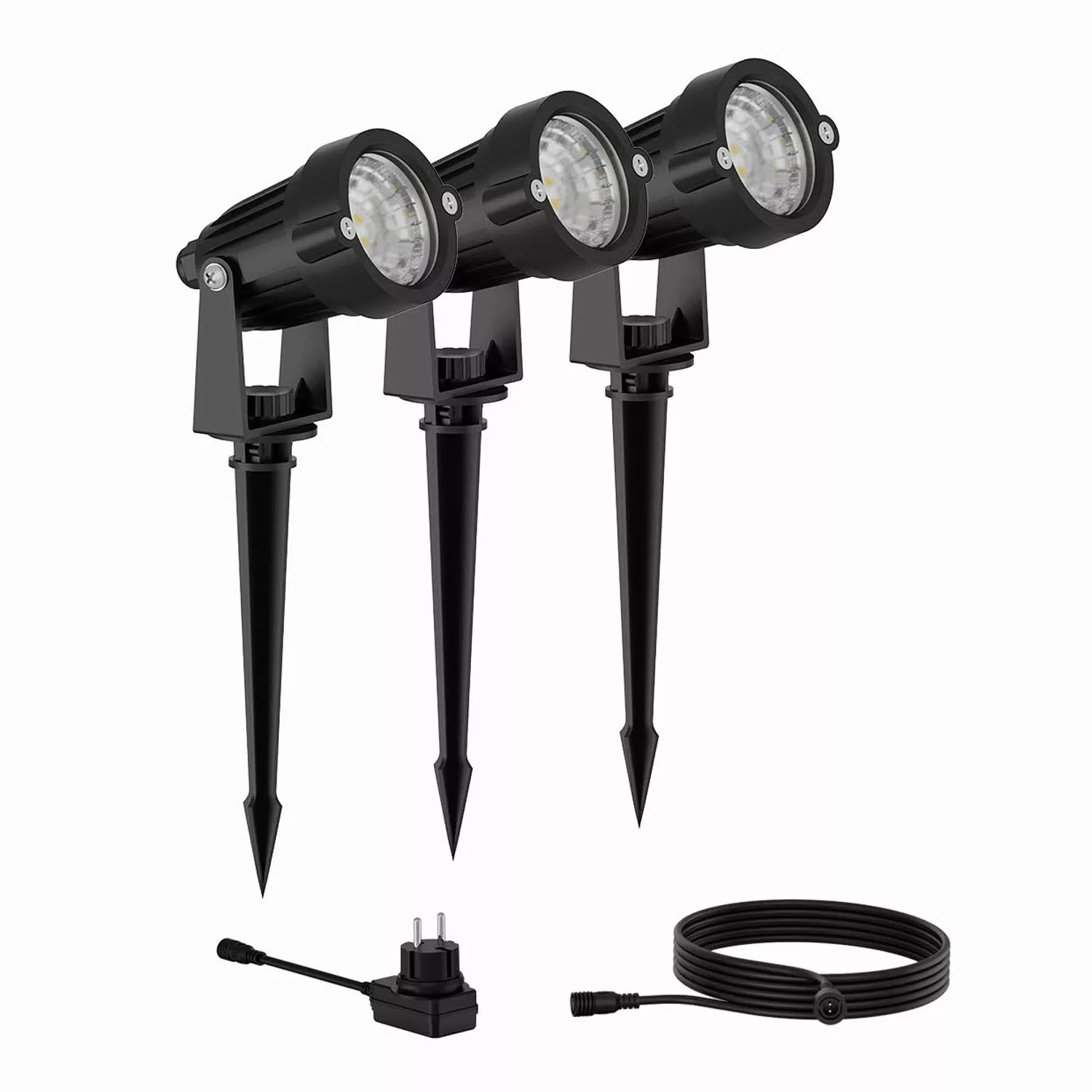 LED Erdspießleuchte Gardenlink Spot Starter-Set in Schwarz 3x 1,5W 540lm IP günstig online kaufen