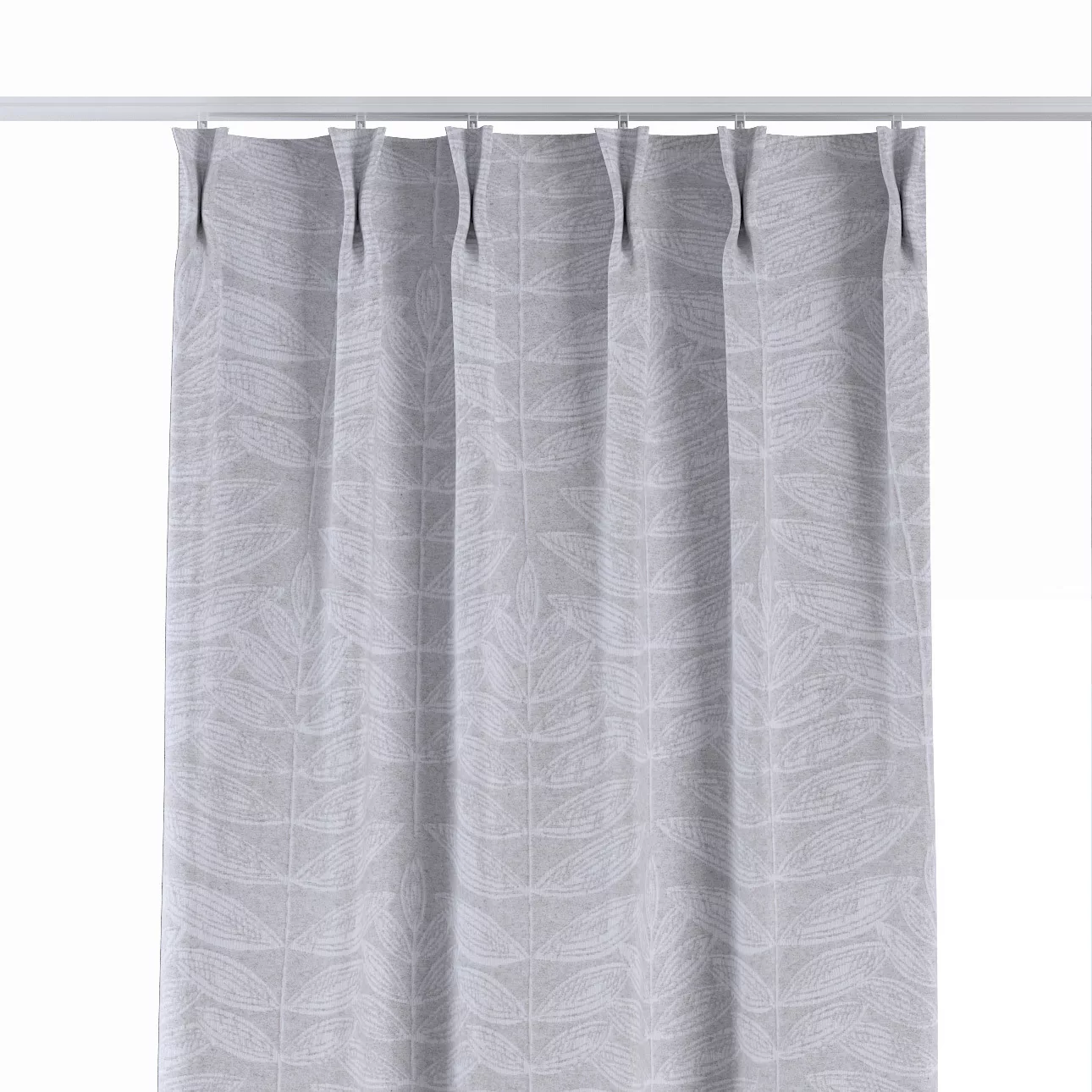 Vorhang mit flämischen 2-er Falten, weiß-grau, Sunny (143-84) günstig online kaufen