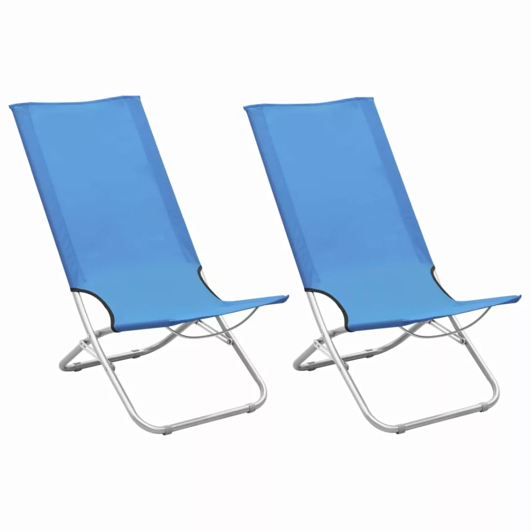 Klappbare Strandstühle 2 Stk. Blau Stoff günstig online kaufen
