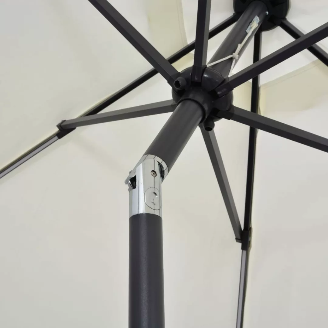 Sonnenschirm Mit Led-leuchten & Aluminium-mast 300 Cm Sandweiß günstig online kaufen