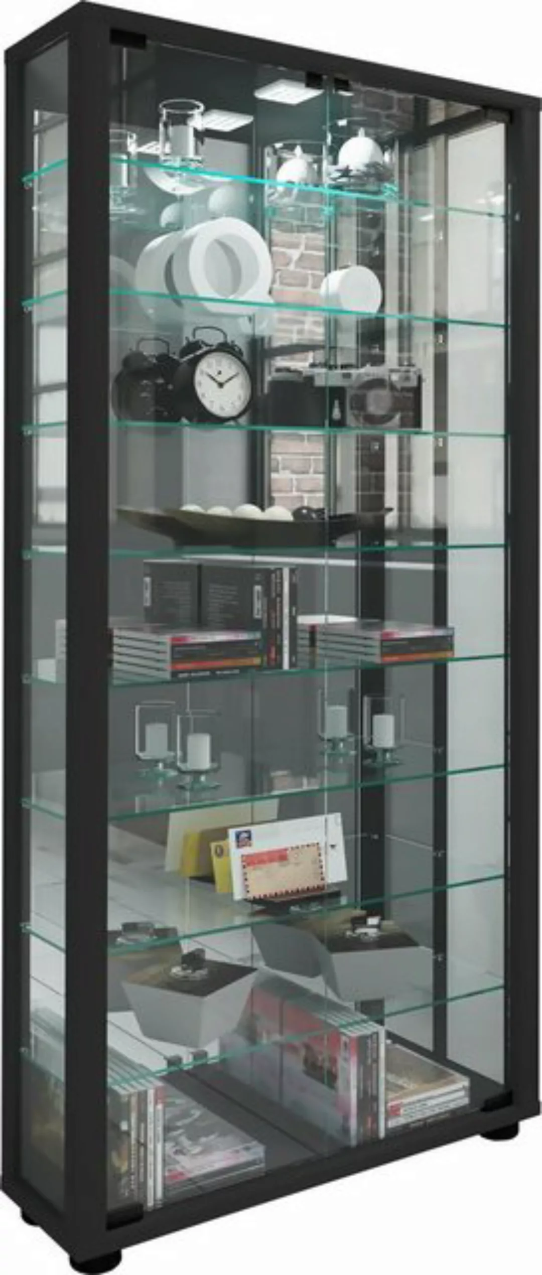 VCM Standvitrine Glas Stand Vitrine Sammelvitrine Lumo Maxi Spiegel günstig online kaufen