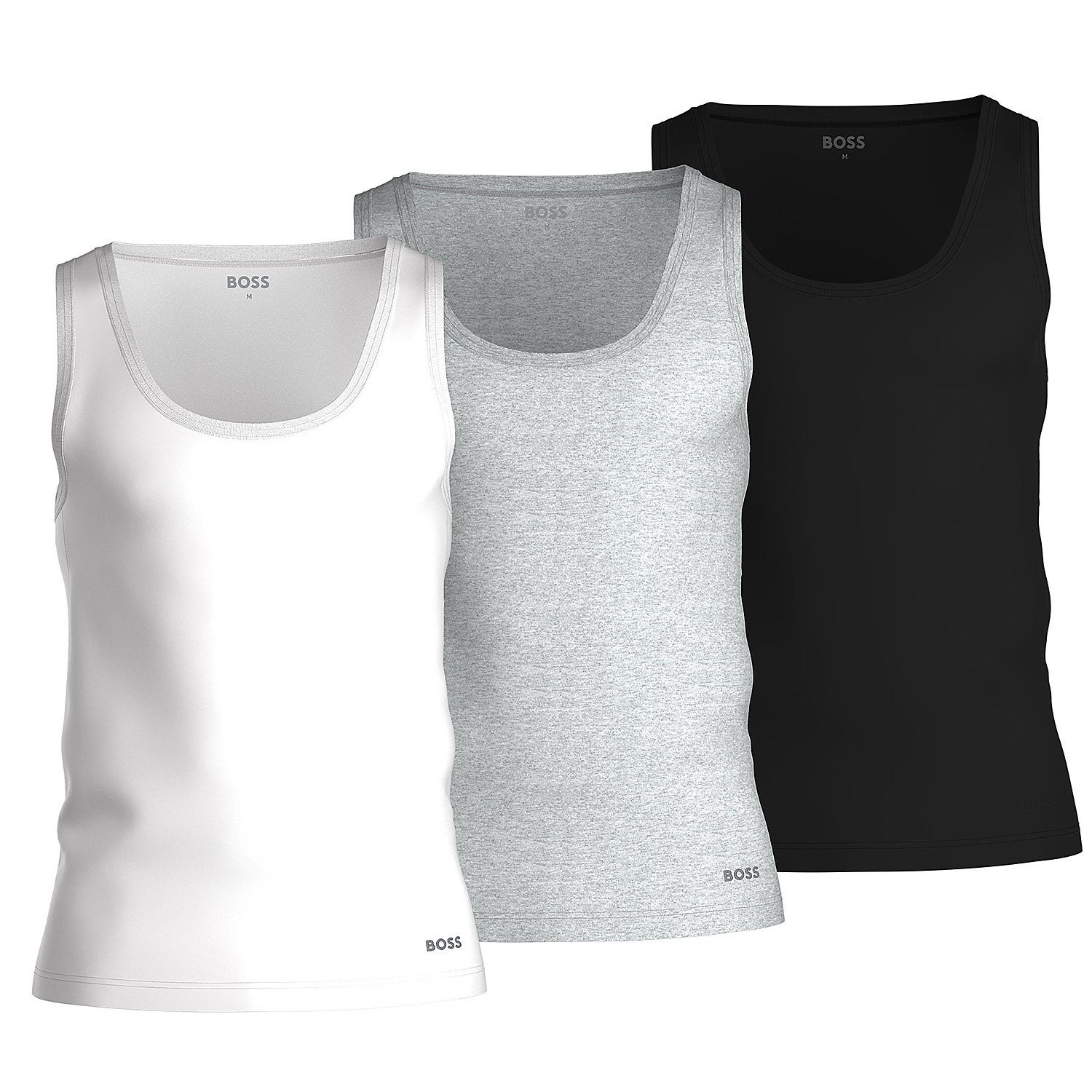 BOSS Unterhemd "Tank Top 3P CO", (Packung, 3 St.), mit Rippbündchen günstig online kaufen