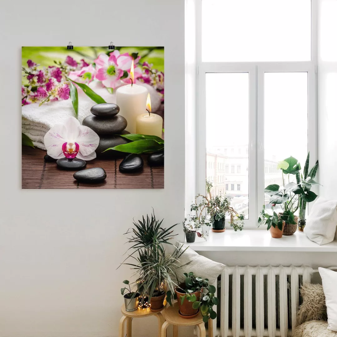 Artland Wandbild "Spa Orchideen Bambus Kerze", Zen Bilder, (1 St.), als Alu günstig online kaufen
