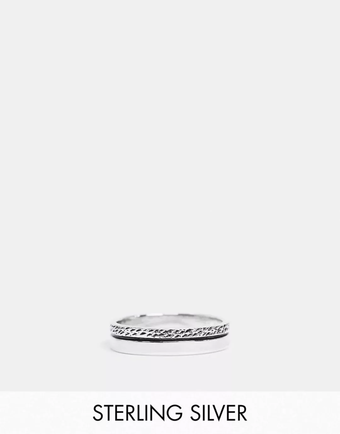 ASOS DESIGN – Strukturierter Ring aus Sterlingsilber in Silber poliert günstig online kaufen