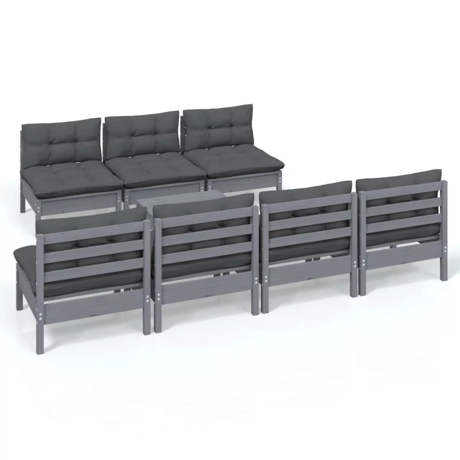 vidaXL 8-tlg Garten-Lounge-Set mit Anthrazit Kissen Kiefernholz Modell 8 günstig online kaufen