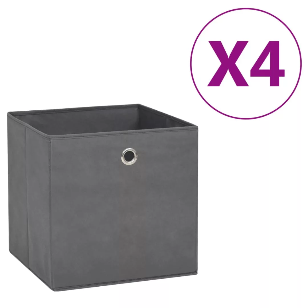 Aufbewahrungsboxen 4 Stk. Vliesstoff 28x28x28 Cm Grau günstig online kaufen