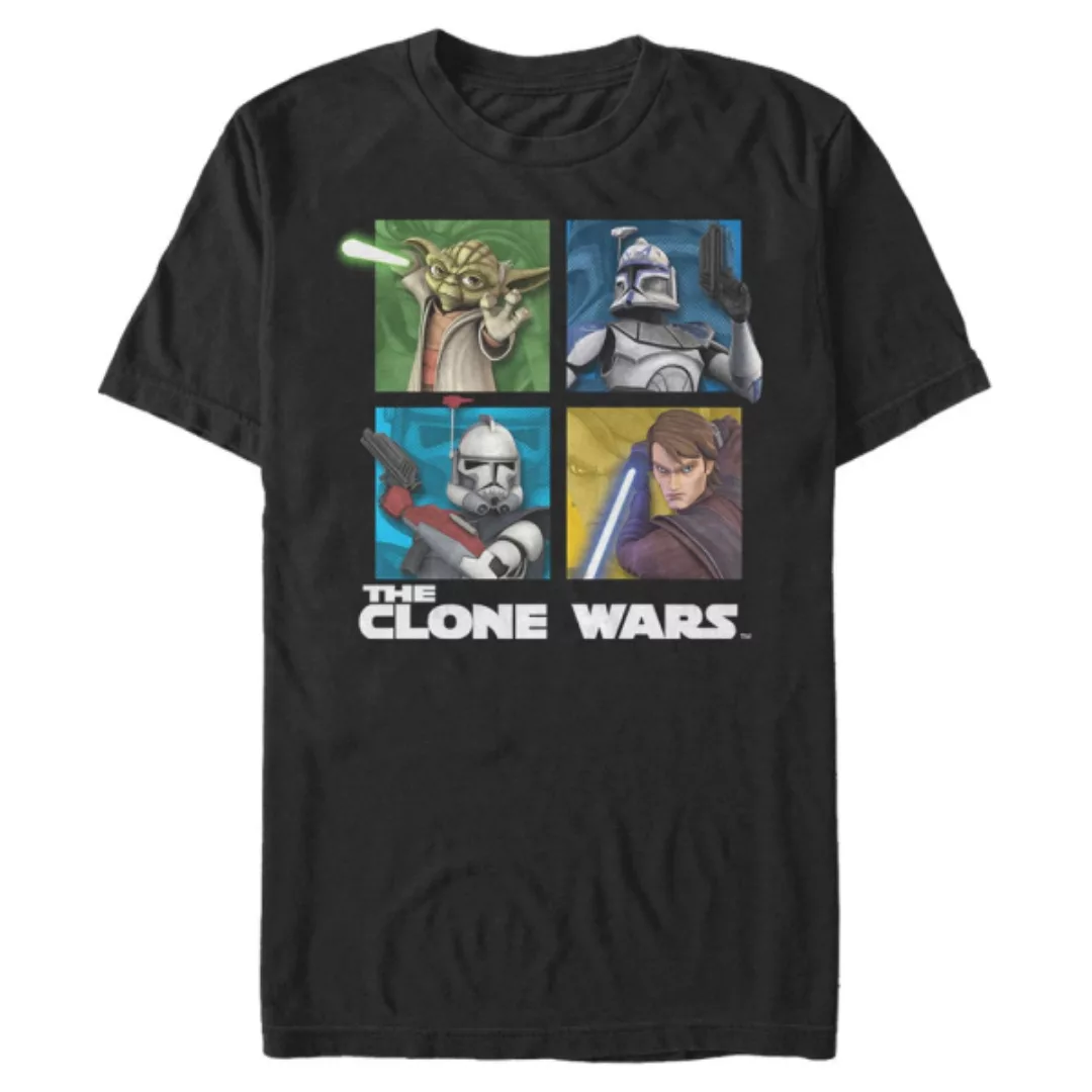 Star Wars - The Clone Wars - Gruppe Panel Four - Männer T-Shirt günstig online kaufen