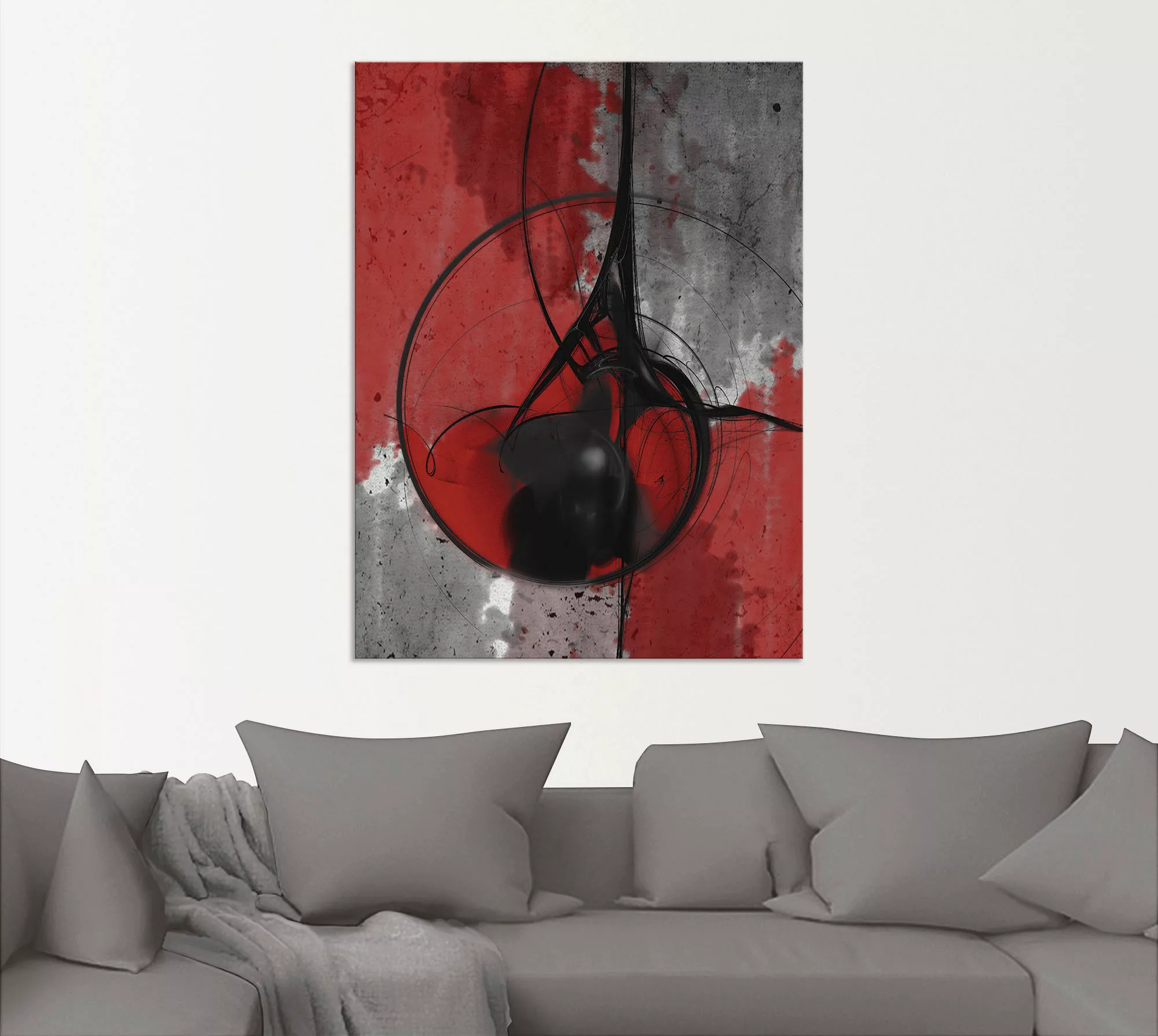 Artland Wandbild »Abstrakt in rot und schwarz«, Gegenstandslos, (1 St.), al günstig online kaufen