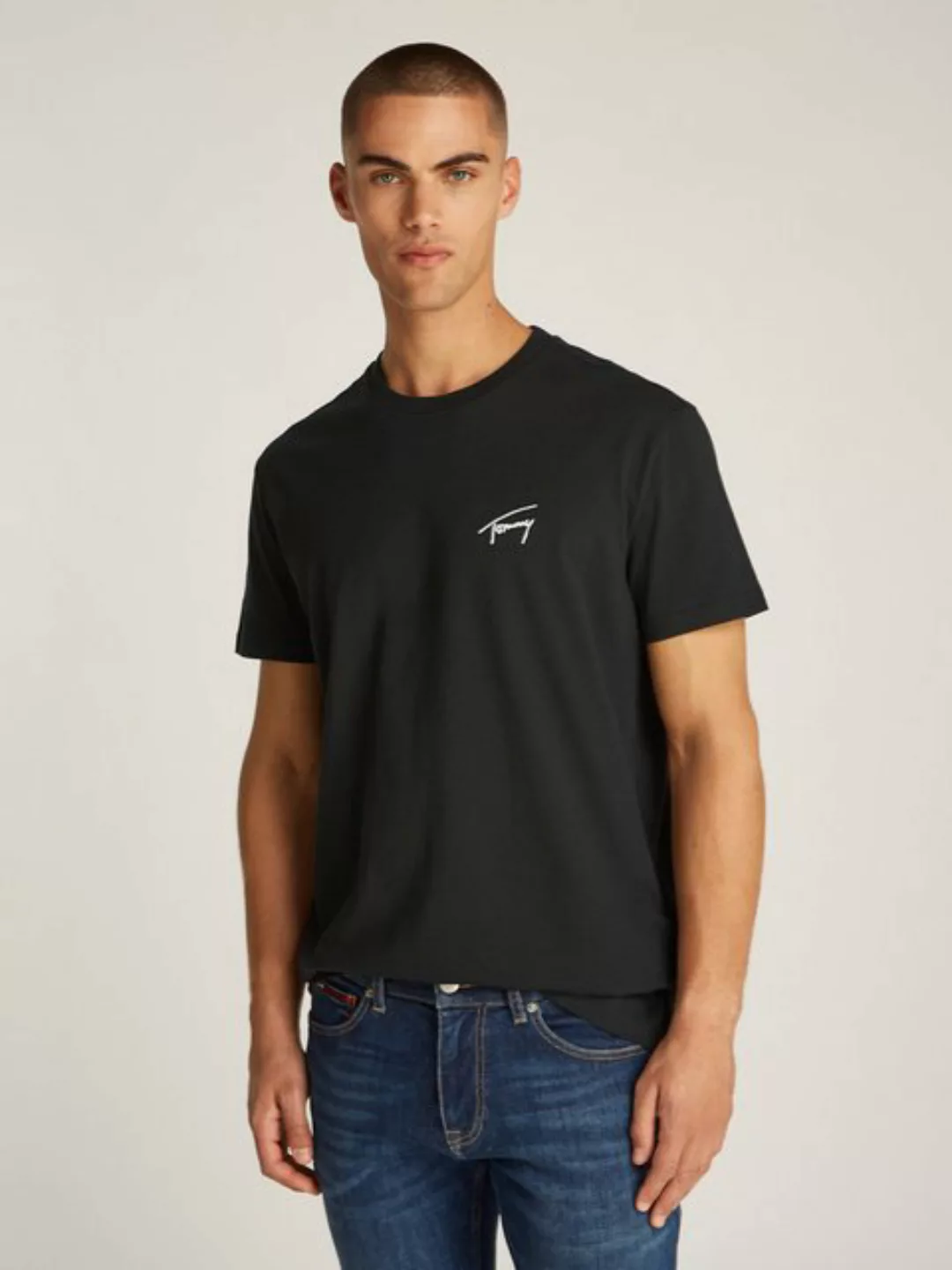 Tommy Jeans T-Shirt TJM REG SIGNATURE TEE EXT in Unifarbe günstig online kaufen