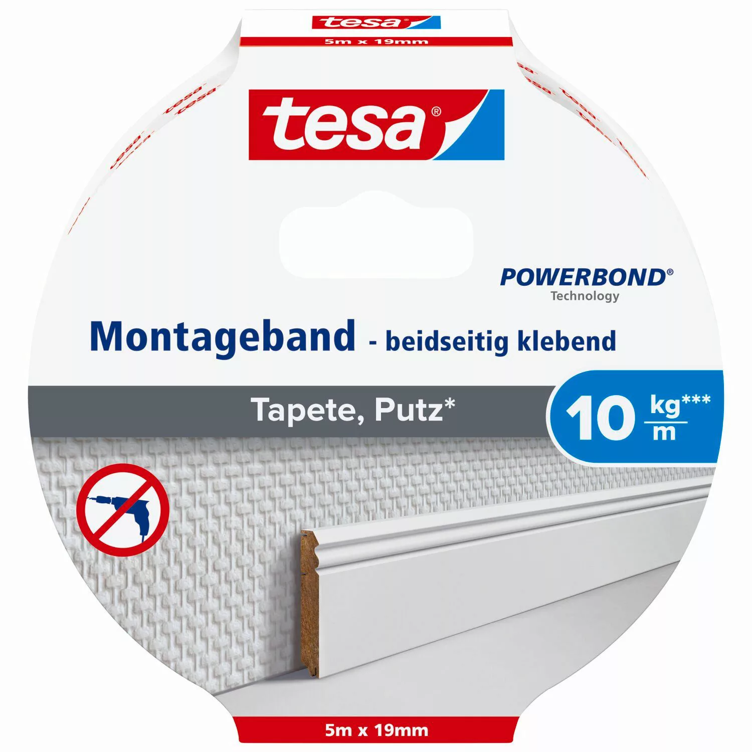 tesa Doppelklebeband POWERBOND Tapete, Putz Doppelseitiges günstig online kaufen