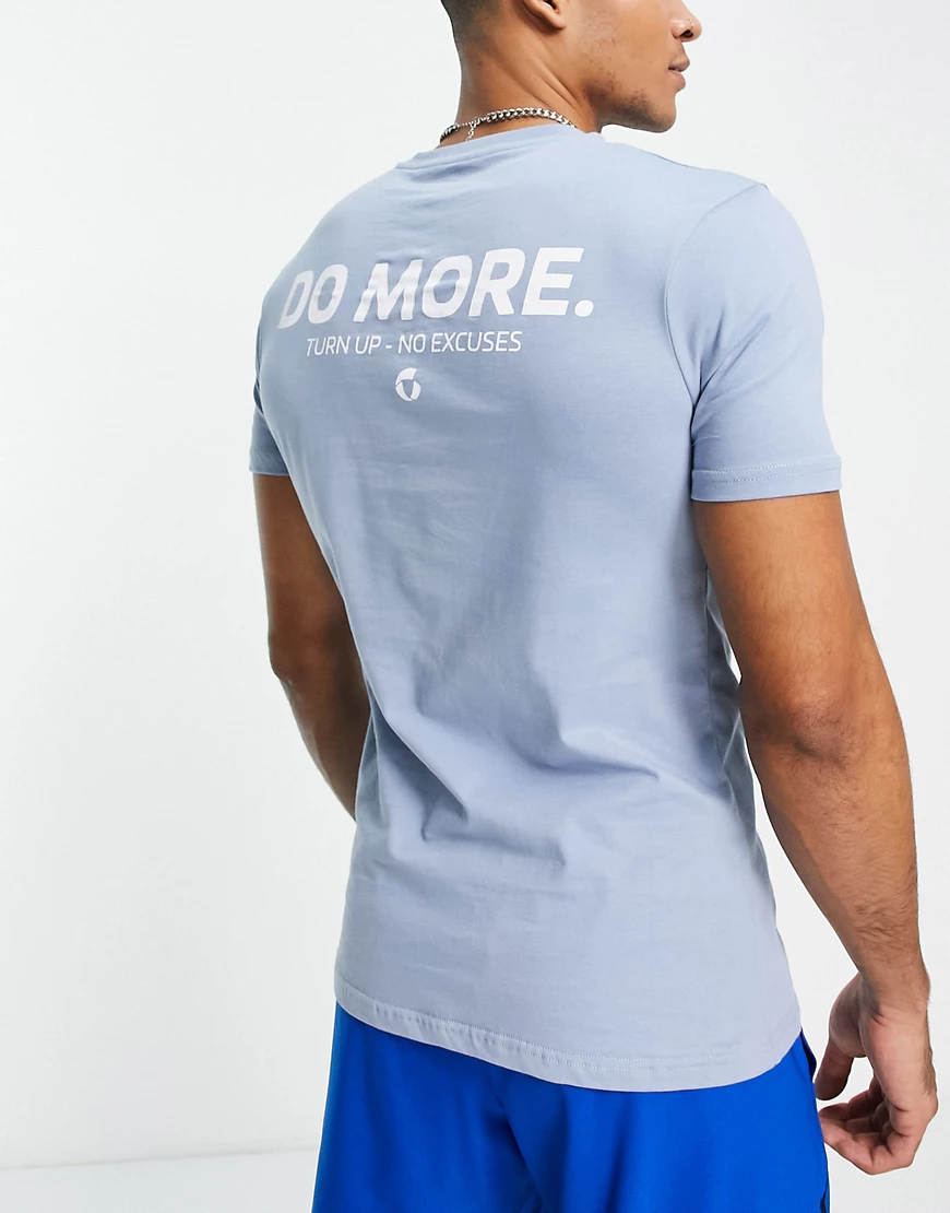 Gym 365 – T-Shirt in Pastellblau mit „Do More“-Print günstig online kaufen