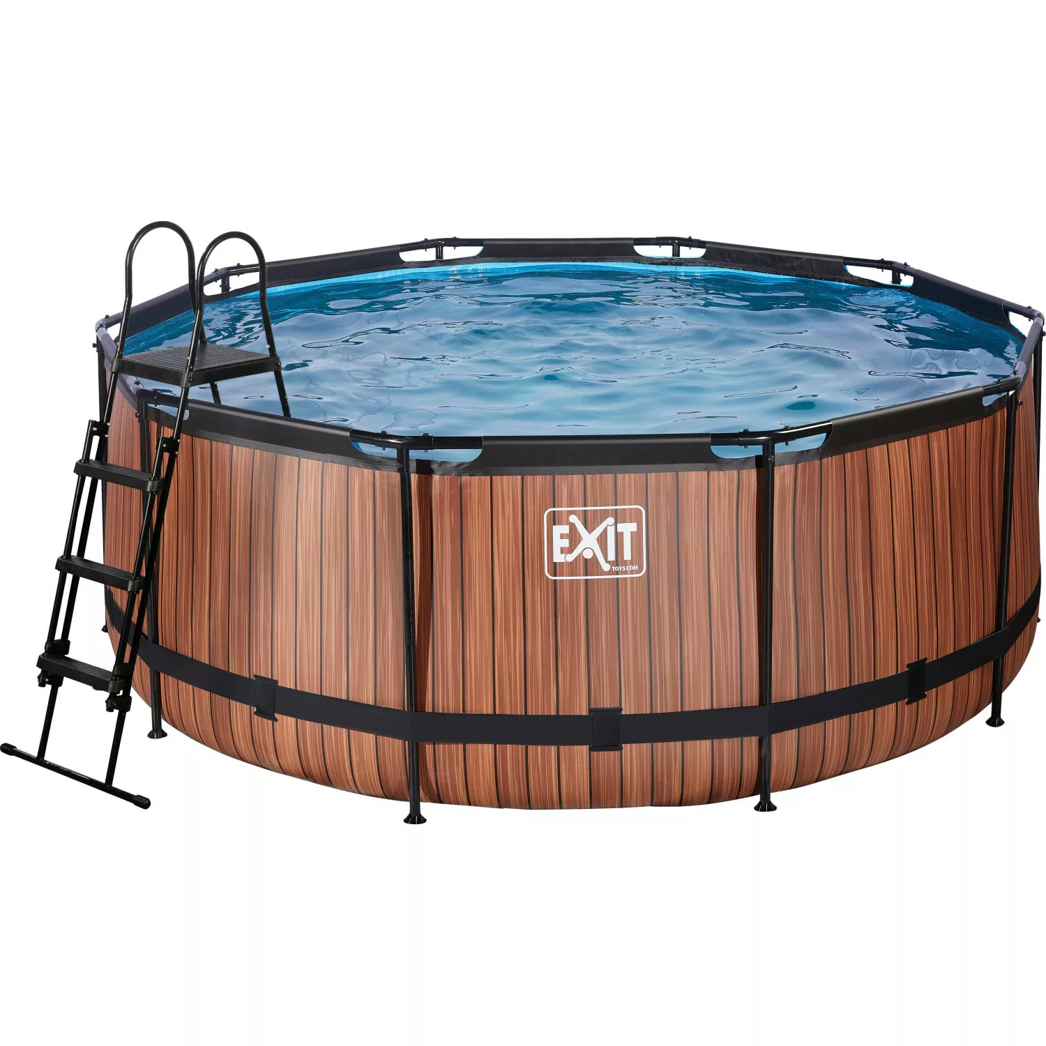 EXIT Wood Pool Braun Ø360x122cm m. Filterpumpe günstig online kaufen