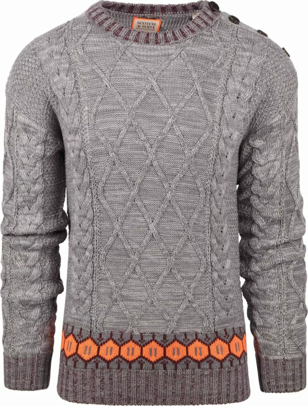 Scotch and Soda Pullover Melange Grau - Größe XL günstig online kaufen