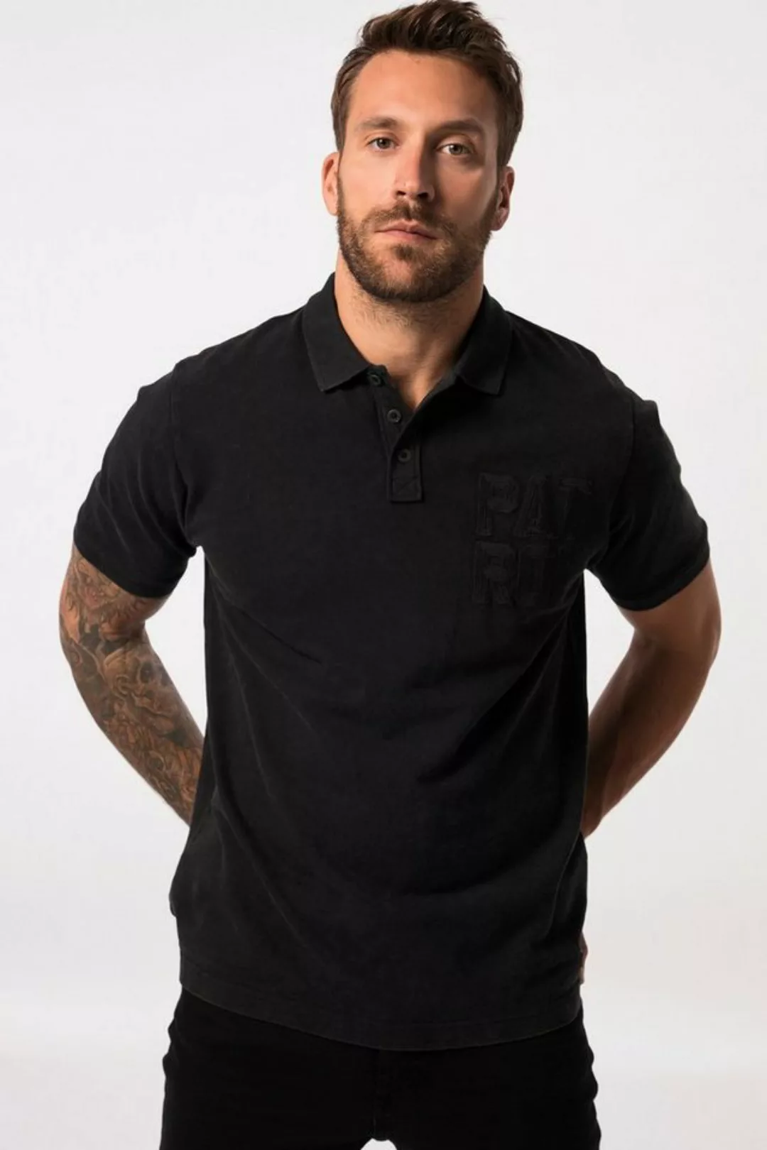 JP1880 Poloshirt Poloshirt Halbarm Pikee Badges bis 8 XL günstig online kaufen