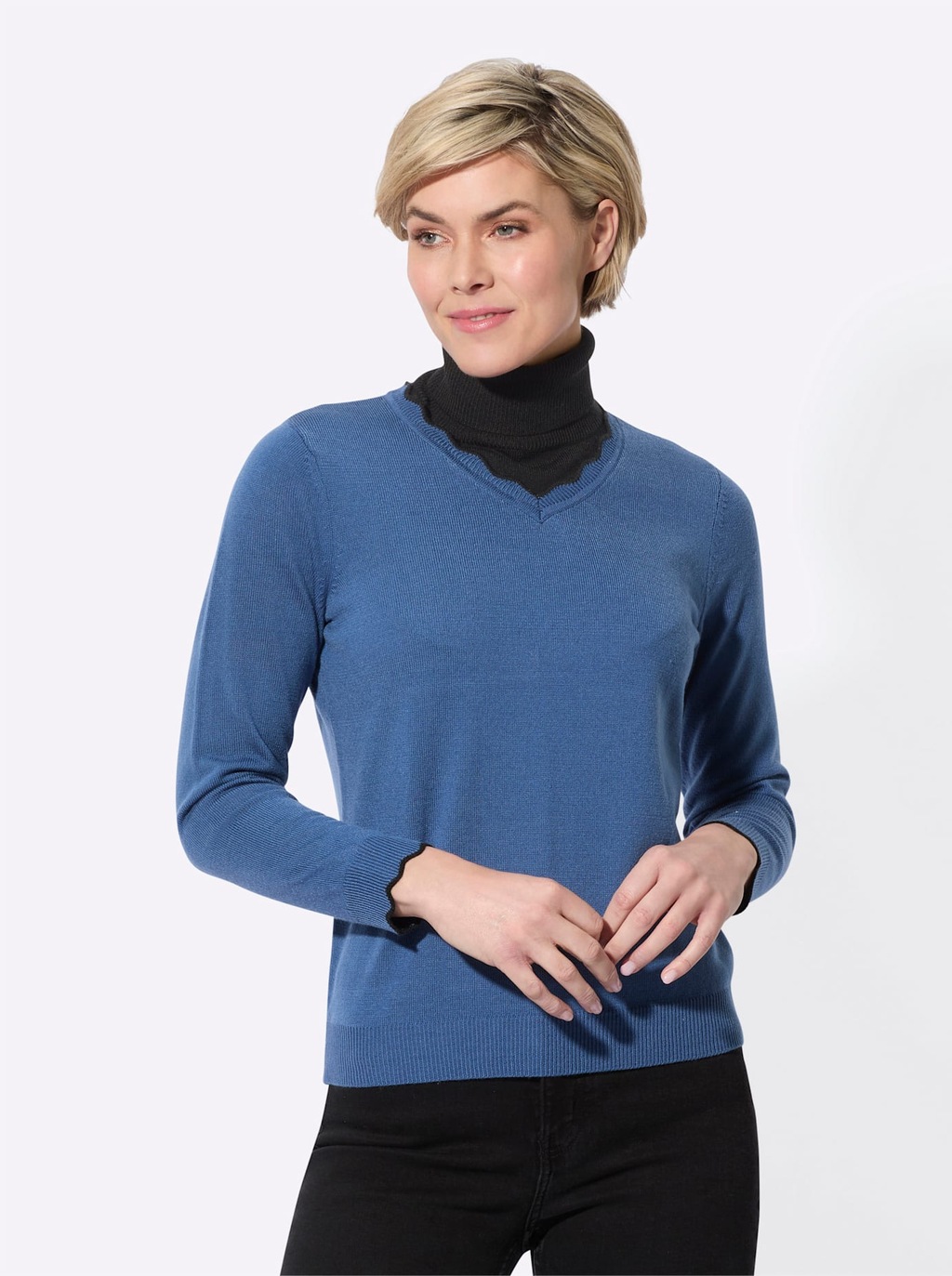 Classic Basics Rollkragenpullover "Rollkragen-Einsatz" günstig online kaufen