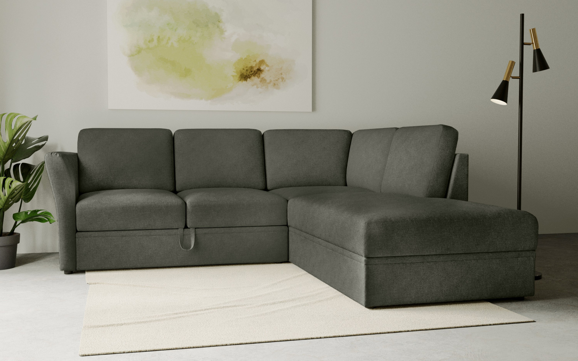 Home affaire Ecksofa "Lavars, L-Form, Schlafsofa", mit Bettfunktion und Sta günstig online kaufen